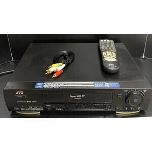 JVC HR-S4800U Super VHS ET VCR Video Cassette Recorder HiFi Remote AV Cables